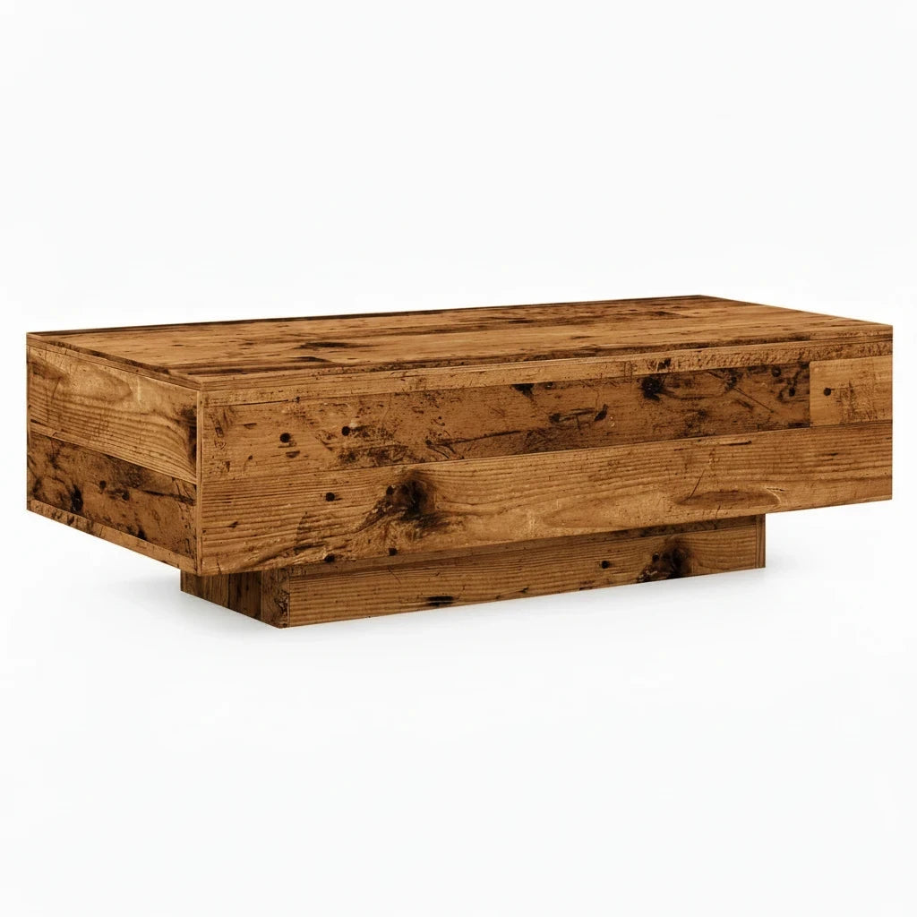 Table Basse en Bois d'Ingénierie 100 cm – Effet Vieux Bois