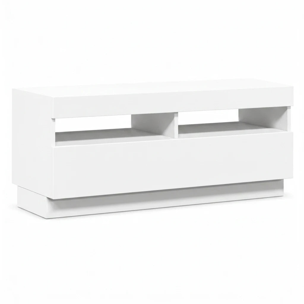 Meuble TV Blanc avec Éclairage LED RGB 100 cm