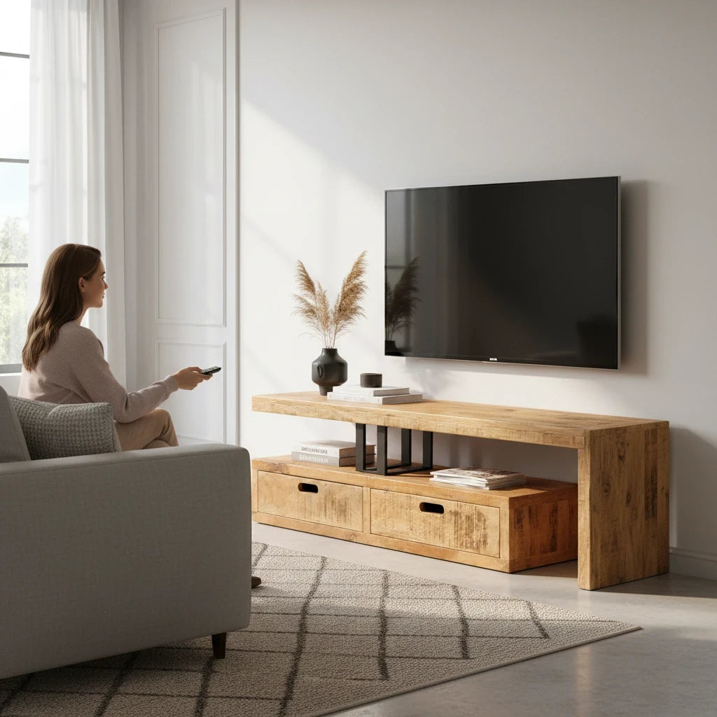 Meuble TV Extensible en Manguier Massif Modulable