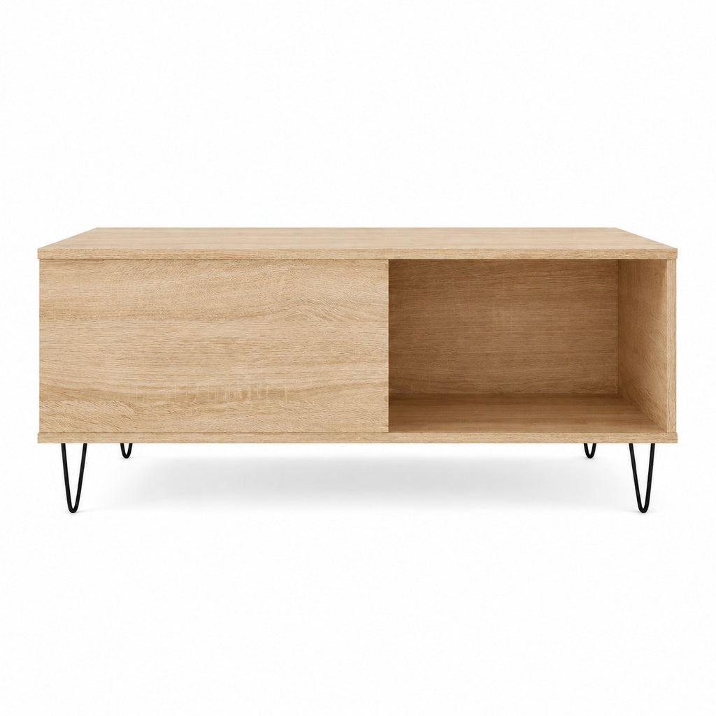 Table Basse en Bois avec Rangement Ouvert