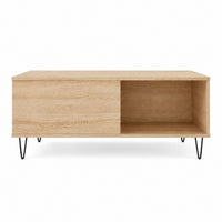 Table Basse en Bois avec Rangement Ouvert