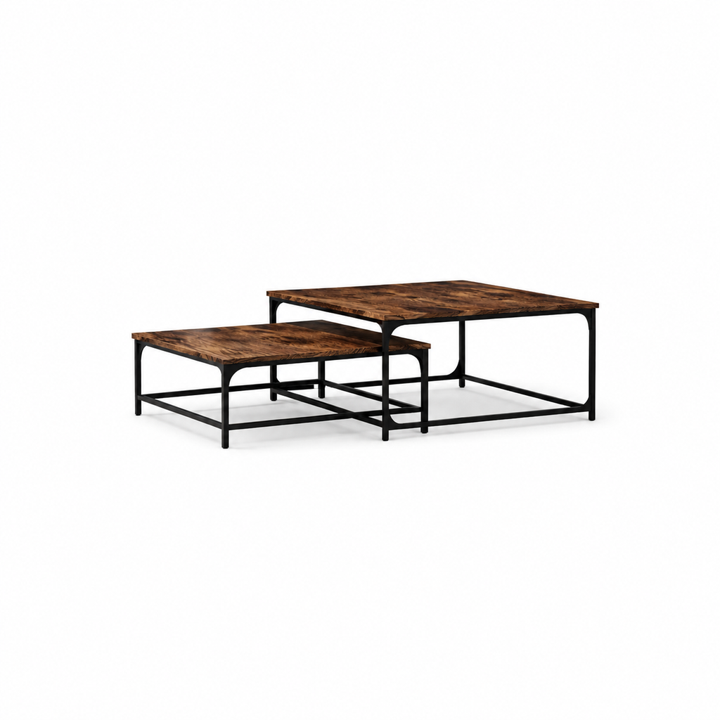 Tables gigognes Vieux Bois - autre angle