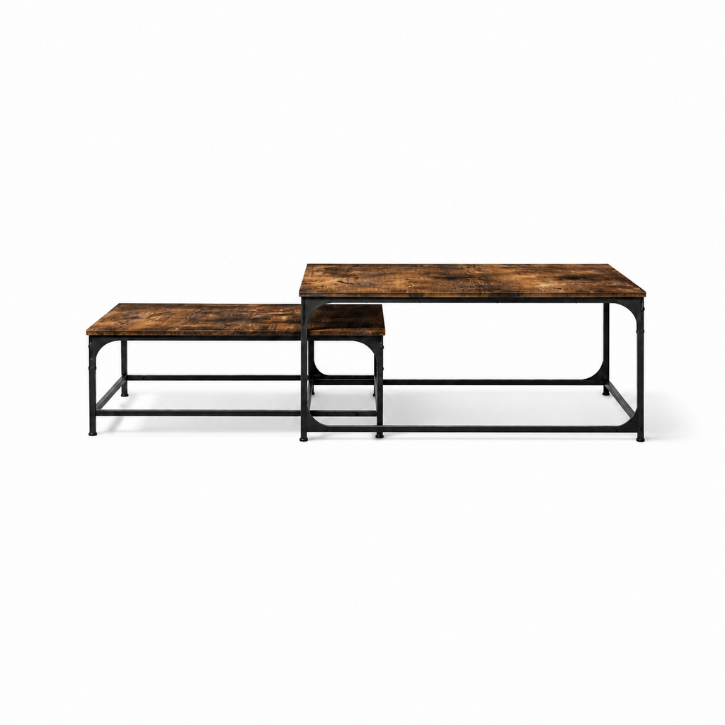 Tables gigognes Vieux Bois - autre angle