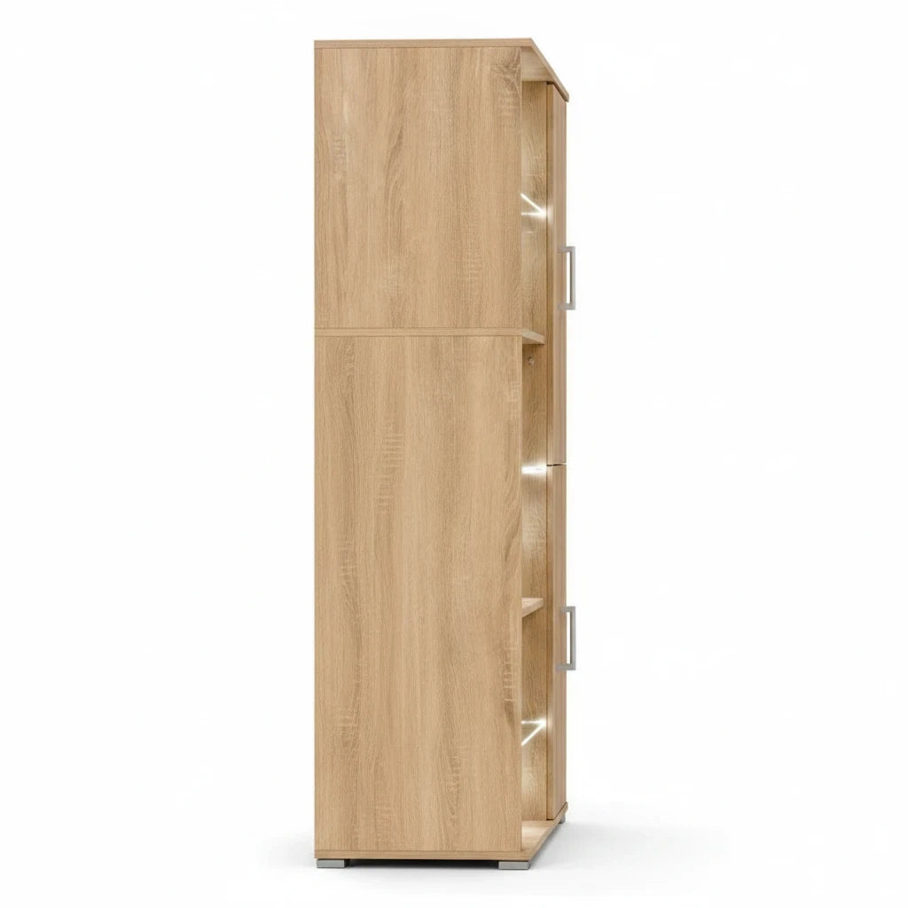 Ensemble Meuble TV Chêne Sonoma avec LED et Vitrine