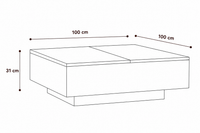 Table Basse Carrée Chêne Sonoma 100 x 100 cm