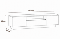Meuble TV Chêne Artisanal avec Éclairage LED RGB 160 cm