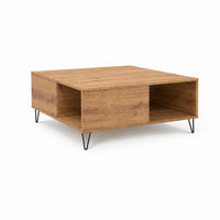 Table Basse en Bois avec Rangement Ouvert