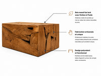 Table Basse Artisanale en Teck Massif Fait Main