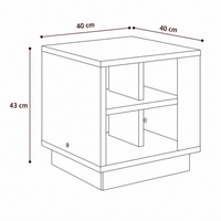 Table Basse Carrée Chêne Sonoma avec Étagères de Rangement