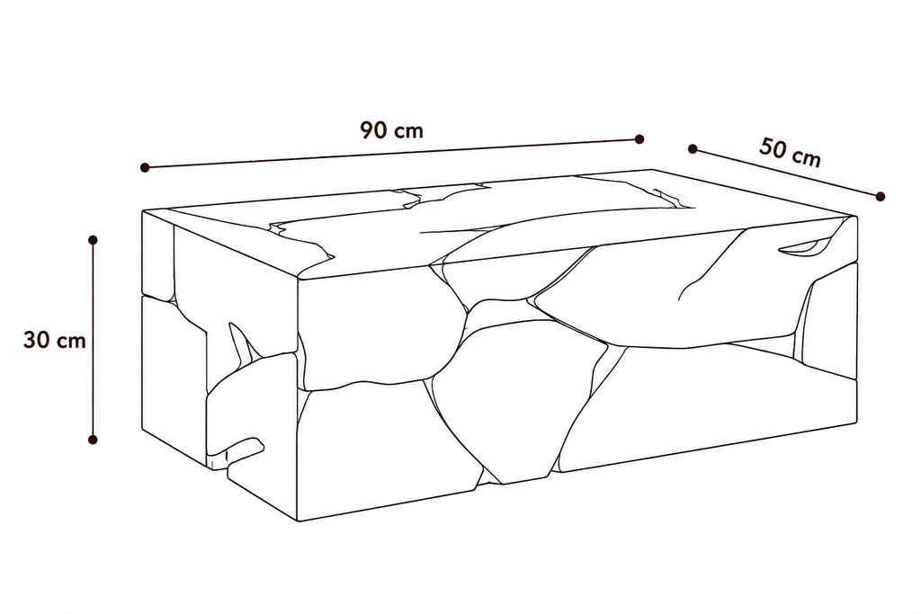 Table Basse Artisanale en Teck Massif Fait Main