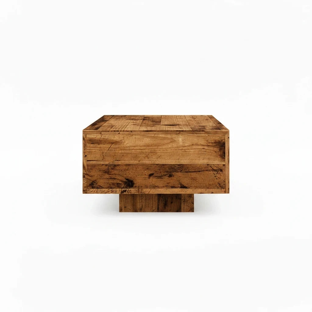 Table Basse en Bois d'Ingénierie 100 cm – Effet Vieux Bois