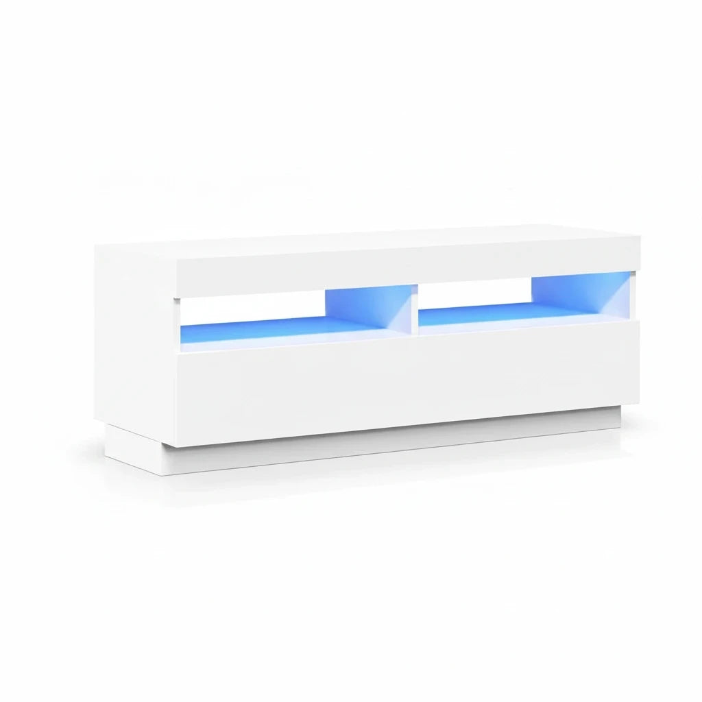 Meuble TV Blanc avec Éclairage LED RGB 100 cm