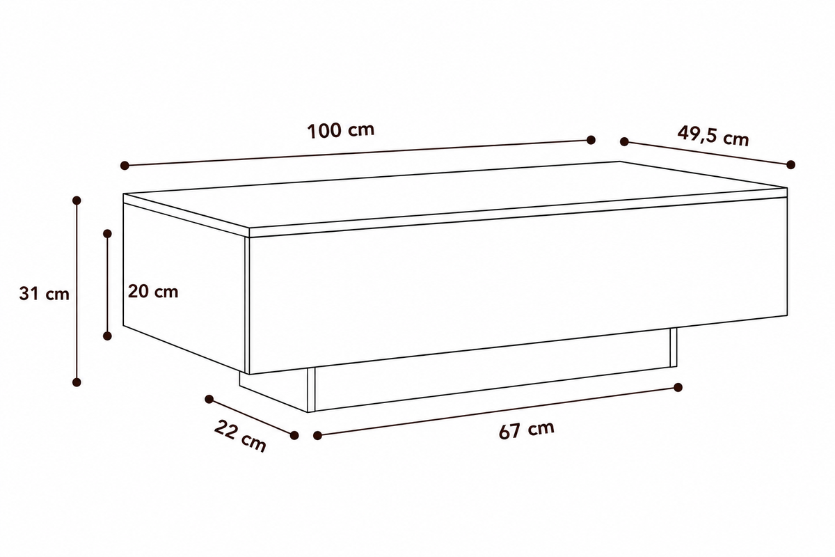 Table Basse en Bois d'Ingénierie 100 cm – Effet Vieux Bois
