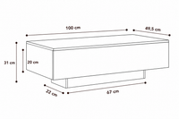 Table Basse en Bois d'Ingénierie 100 cm – Effet Vieux Bois