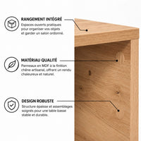 Table Basse en Bois avec Rangement Ouvert