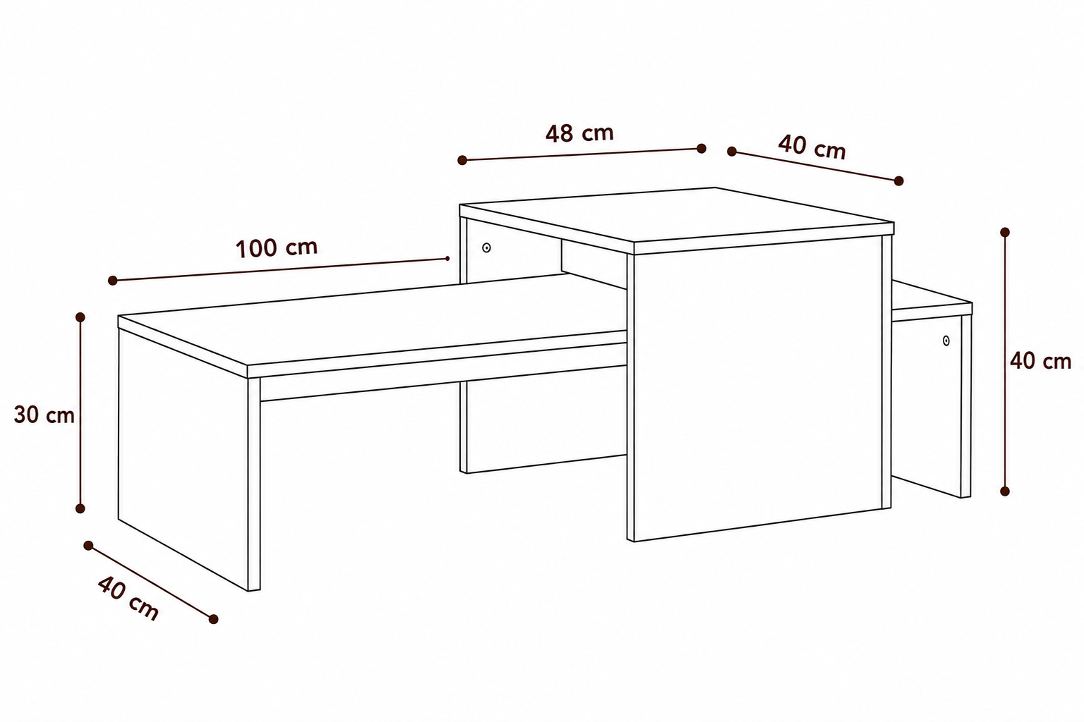 Tables Basses Gigognes Emboîtables Chêne Sonoma Gris