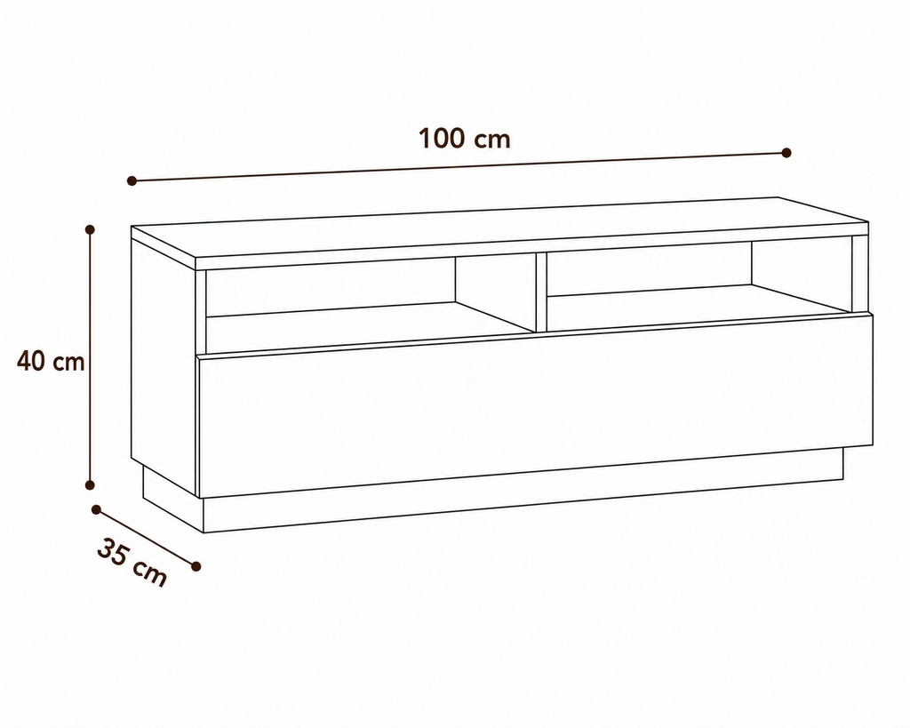 Meuble TV Blanc avec Éclairage LED RGB 100 cm