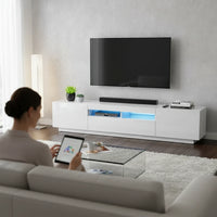 Meuble TV Blanc Modulable avec LED RVB 180 cm