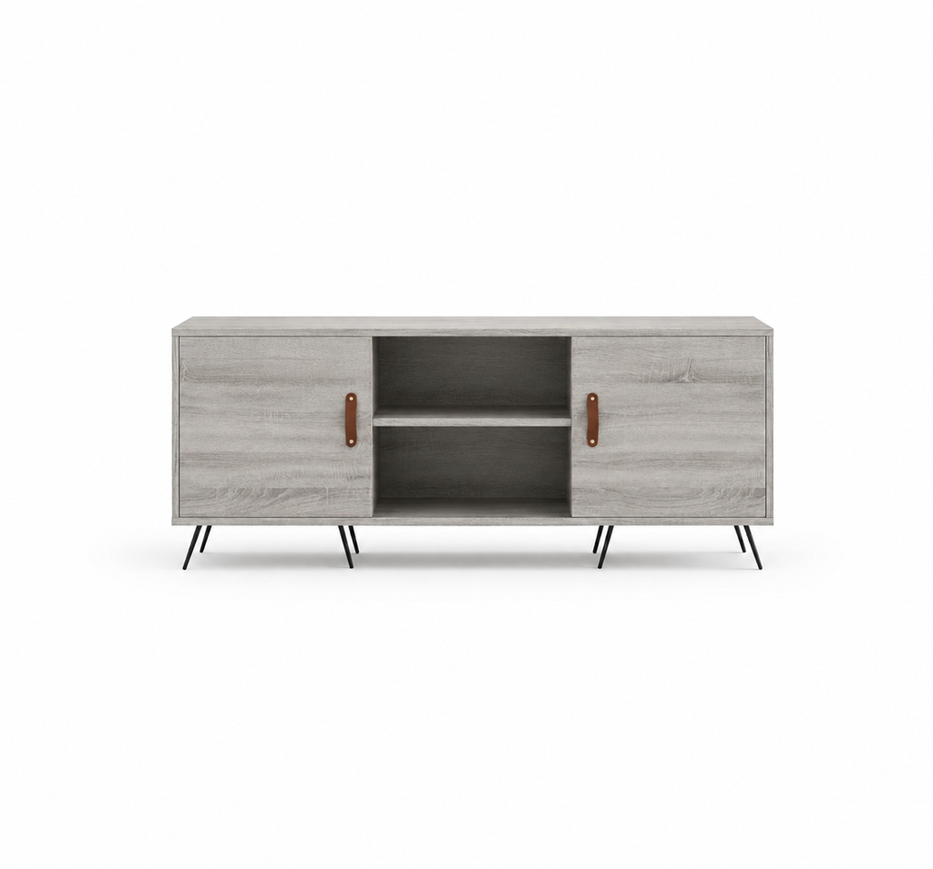 Meuble TV Design Sonoma Gris avec Rangement