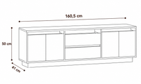 Meuble TV Chêne Noir LED RGB 160 cm avec Tiroirs