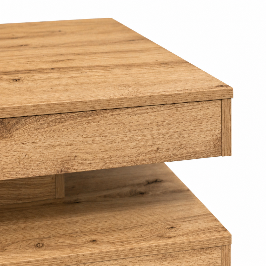 Table basse rotative 360° Chêne Artisanal - détail du bois