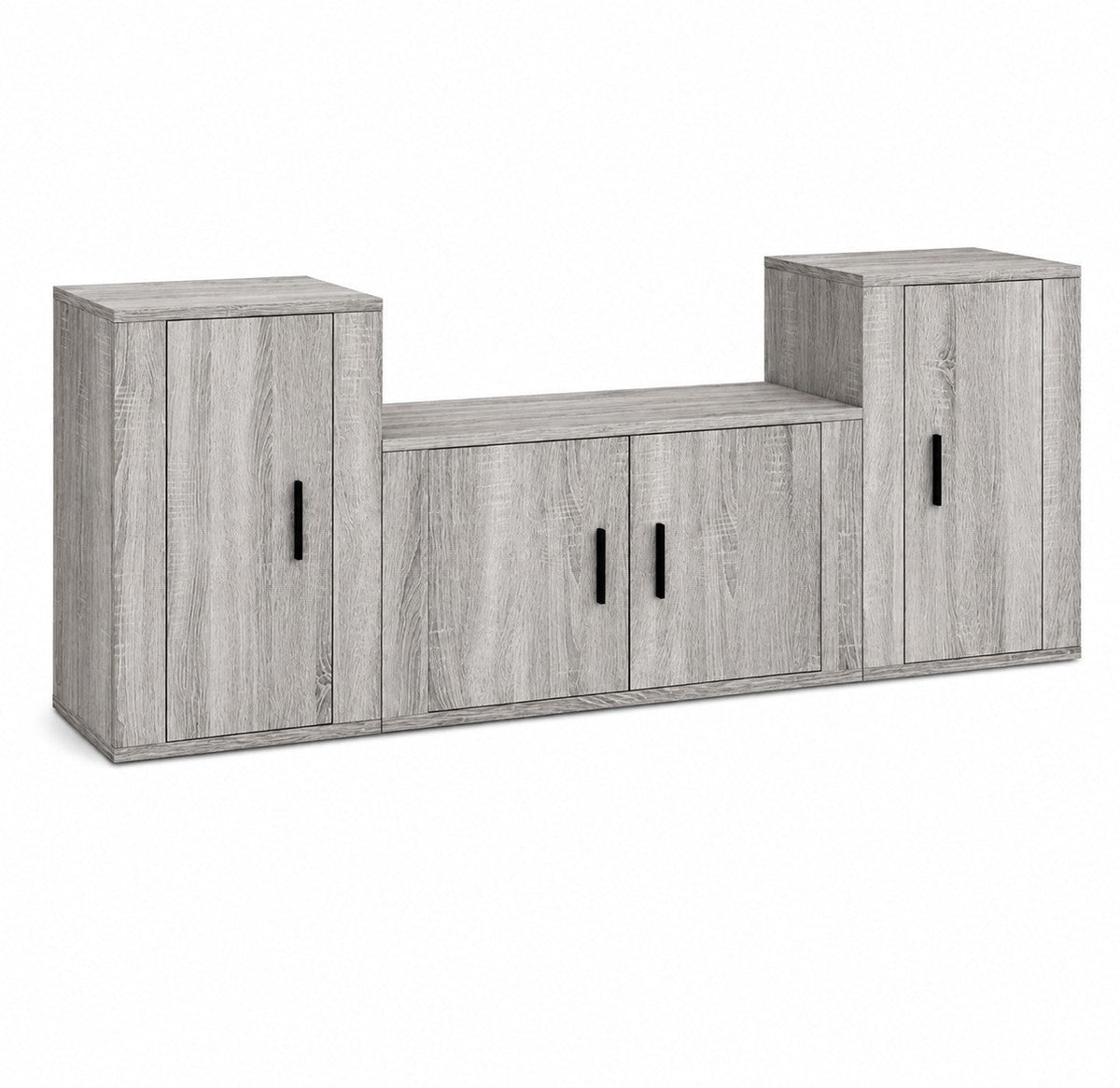 Meuble TV Mural Suspendu Gris Sonoma – 3 Pièces