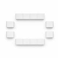 Ensemble Meuble TV Mural Blanc Suspendu – 8 Pièces