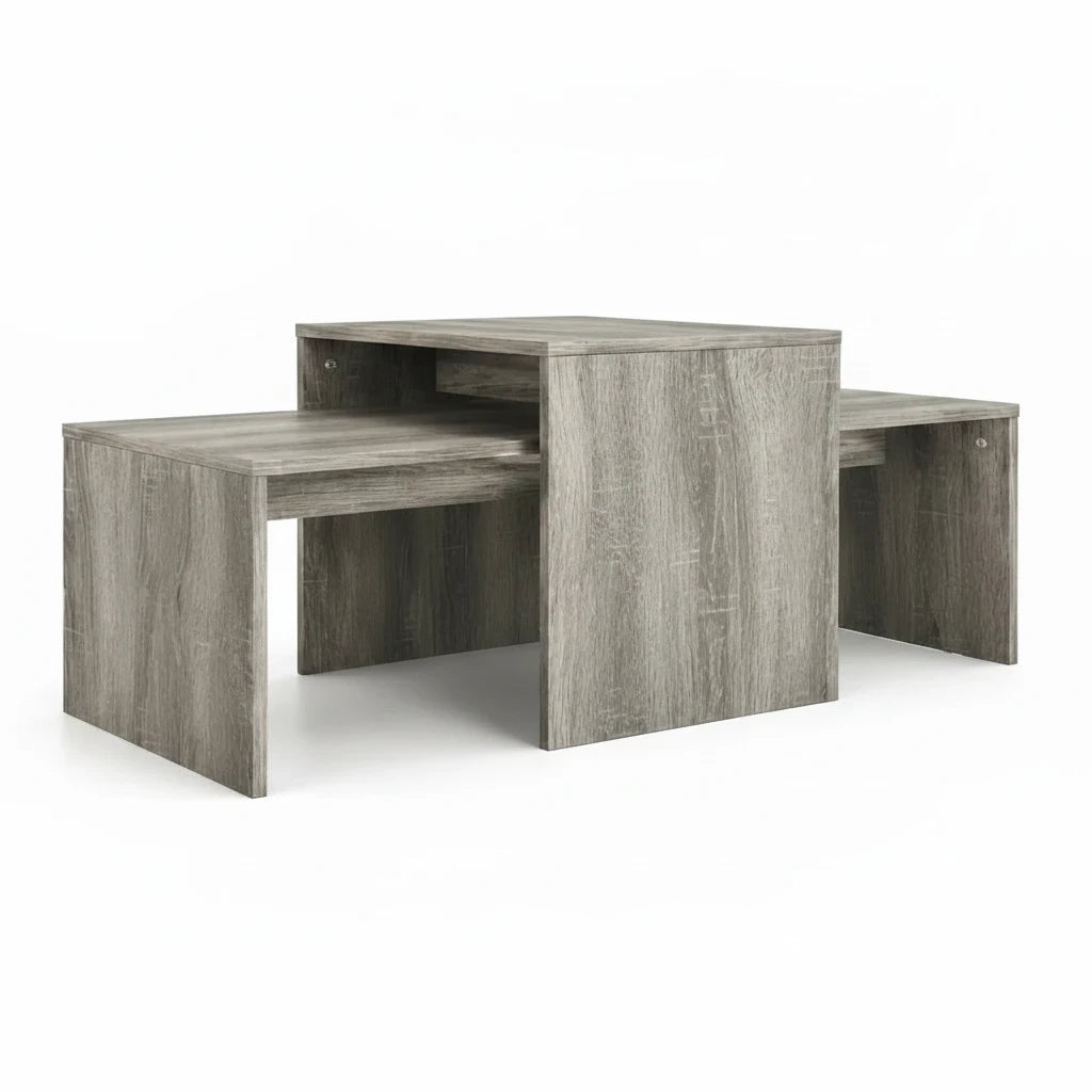Tables Basses Gigognes Emboîtables Chêne Sonoma Gris