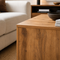Table Basse Carrée Extensible à Roulettes en Chêne Sonoma