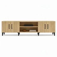 Meuble TV Scandinave Chêne Sonoma 4 Portes 180 cm