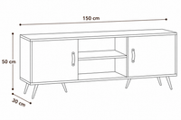 Meuble TV Design Sonoma Gris avec Rangement