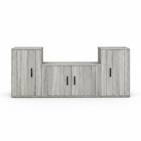 Meuble TV Mural Suspendu Gris Sonoma – 3 Pièces
