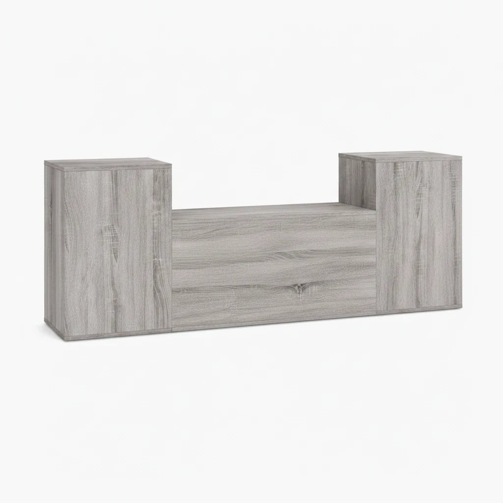 Meuble TV Mural Suspendu Gris Sonoma – 3 Pièces
