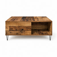 Table Basse en Bois avec Rangement Ouvert