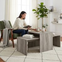 Tables Basses Gigognes Emboîtables Chêne Sonoma Gris