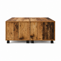 Table Basse Carrée Extensible à Roulettes en Chêne Sonoma