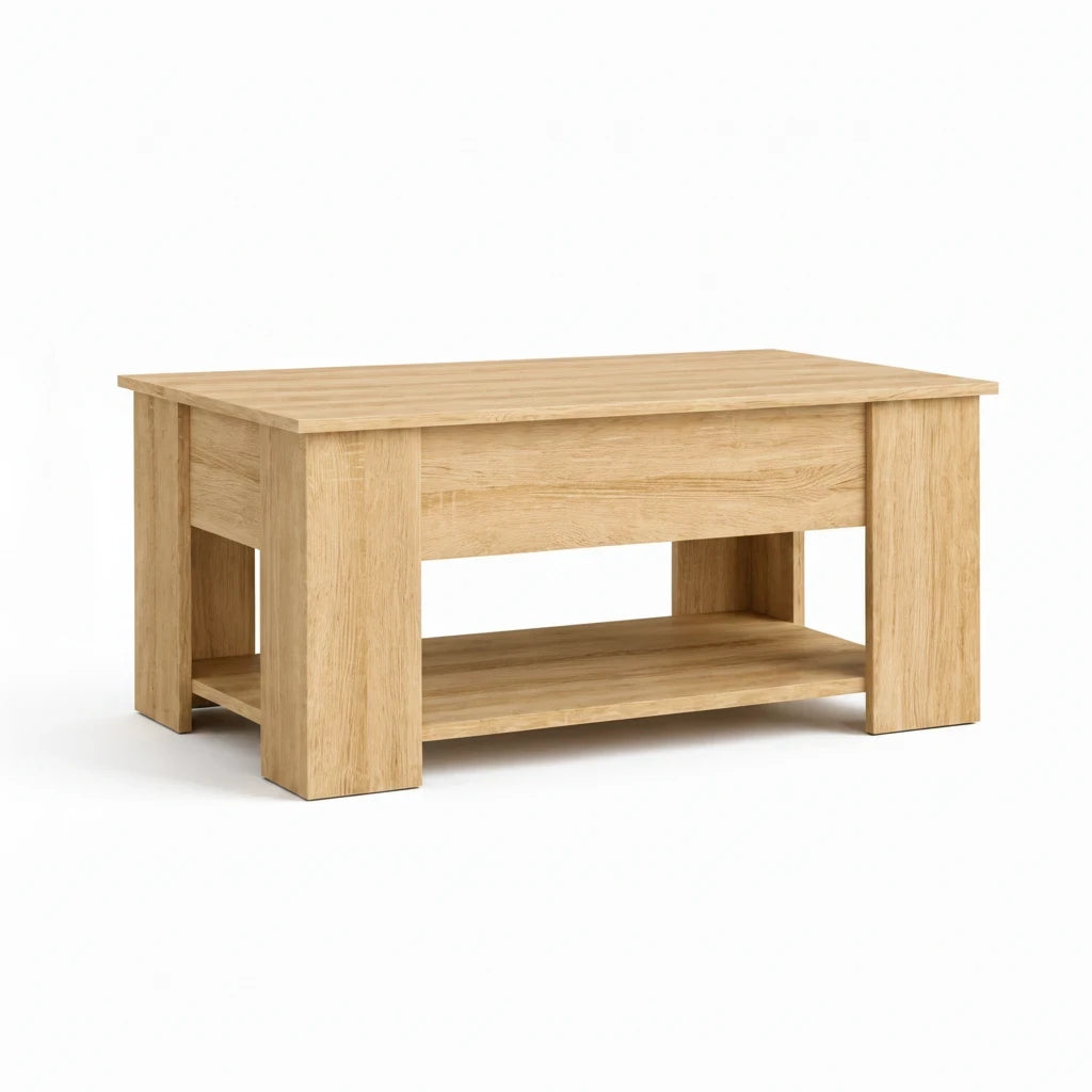 Table Basse Relevable Chêne Sonoma avec Rangement