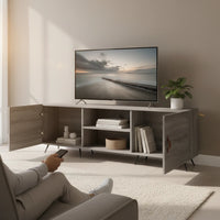 Meuble TV Design Sonoma Gris avec Rangement