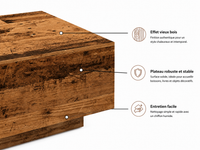 Table Basse en Bois d'Ingénierie 100 cm – Effet Vieux Bois