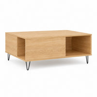 Table Basse en Bois avec Rangement Ouvert