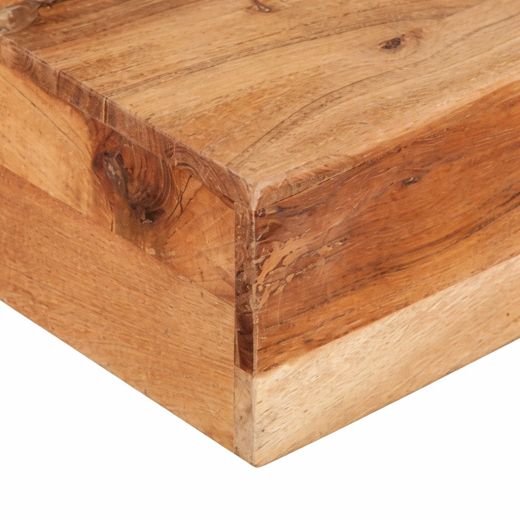 Table basse carrée bois d'acacia - détail du veinage
