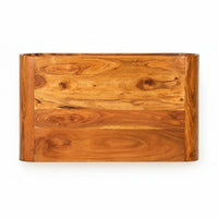 Table Basse en Bois d'Acacia Massif avec Rangement – Finition Miel