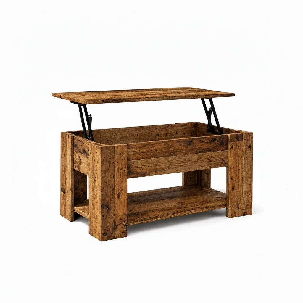 Table Basse Relevable Chêne Sonoma avec Rangement
