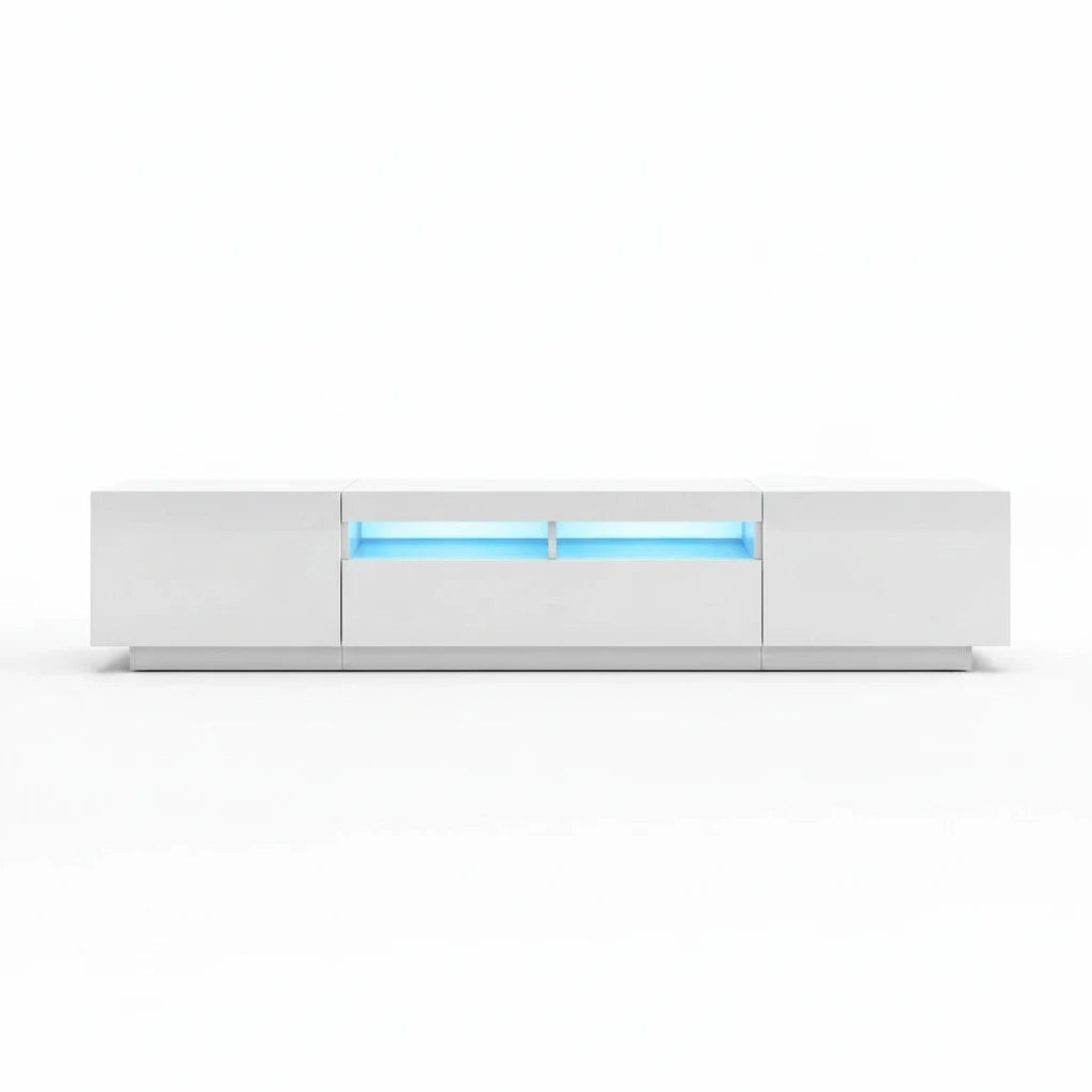 Meuble TV Blanc Modulable avec LED RVB 180 cm