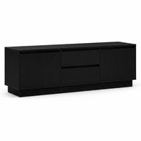 Meuble TV Chêne Noir LED RGB 160 cm avec Tiroirs