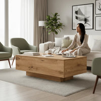 Table Basse en Bois d'Ingénierie 100 cm – Effet Vieux Bois
