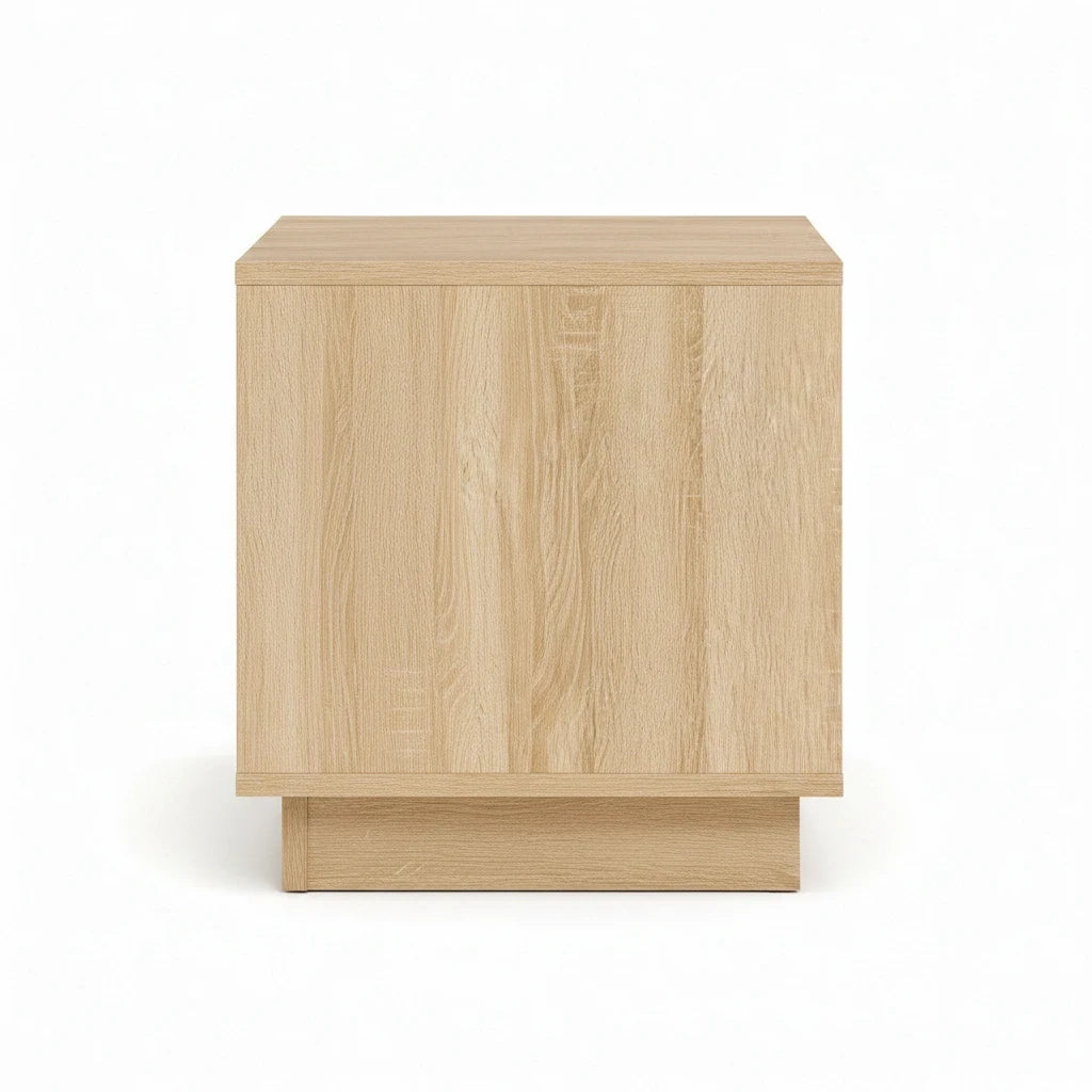 Table Basse Carrée Chêne Sonoma avec Étagères de Rangement