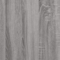 Gros plan sur la texture du bois chêne sonoma gris du meuble TV mural Loftora au design contemporain